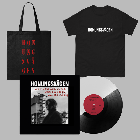 Honungsvägen - Vet du, jag älskar dig. Kvar här med dig, kan det gå in? - VINYL + T-SHIRT + TYGKASSE