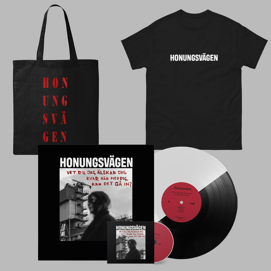 Honungsvägen - Vet du, jag älskar dig. Kvar här med dig, kan det gå in? - RUBBET (LP + CD + TYGKASSE + T-SHIRT)