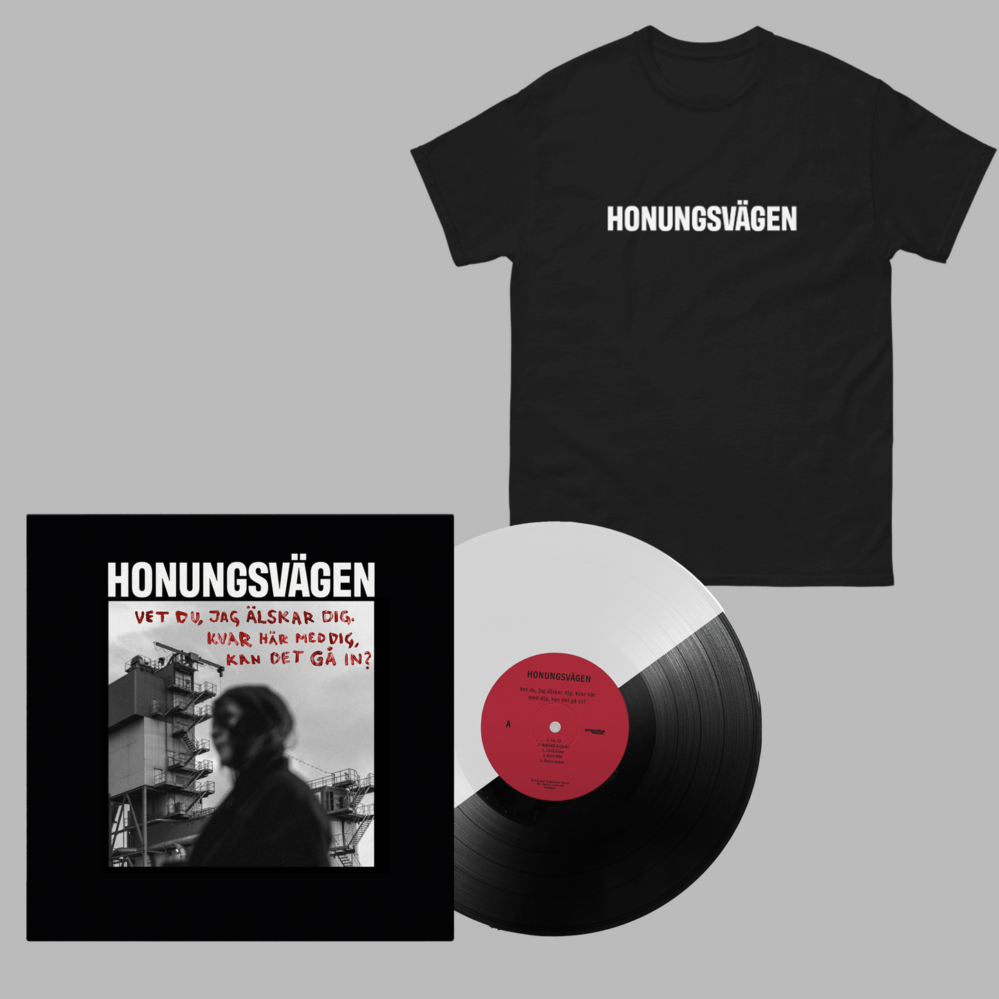 Honungsvägen - Vet du, jag älskar jag dig. Kvar här med dig, kan det gå in? - VINYL + T-SHIRT